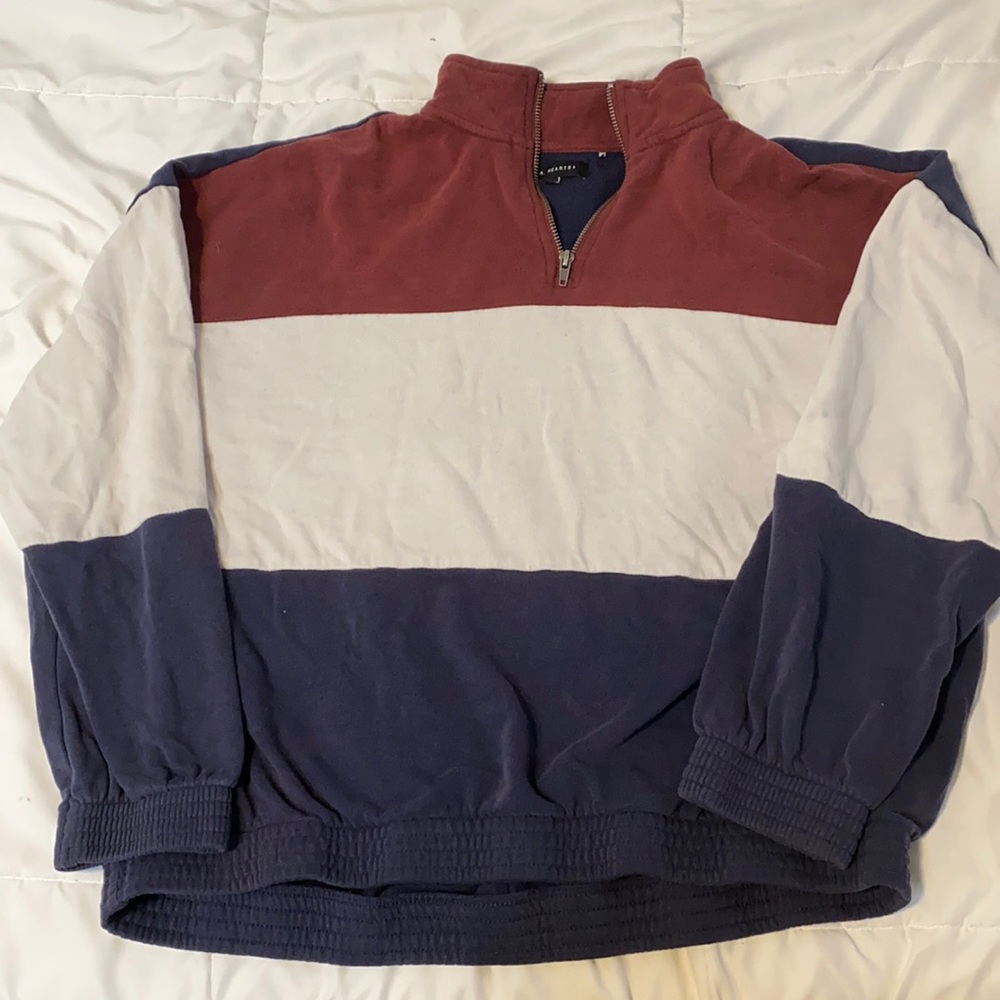 multicolored long sleeve pullover